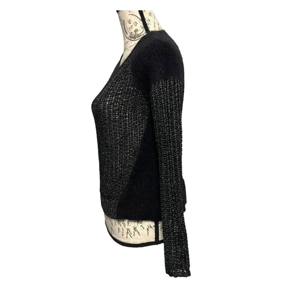 Eileen Fisher The Fisher Project Mohair Alpaca Blend Open Knit Sweater Gothic - Picture 8 of 8